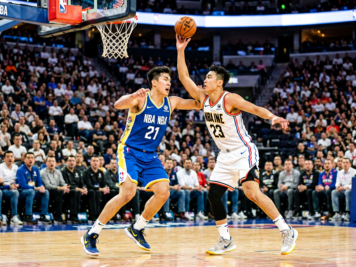 8688体育篮球赛事解决方案:NBA比赛现场,球员激烈对抗,观众席座无虚席